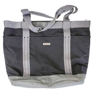 Columbia Womens Black & Gray Tote Bag Zipper Closure & Dual Straps O/S VGUC